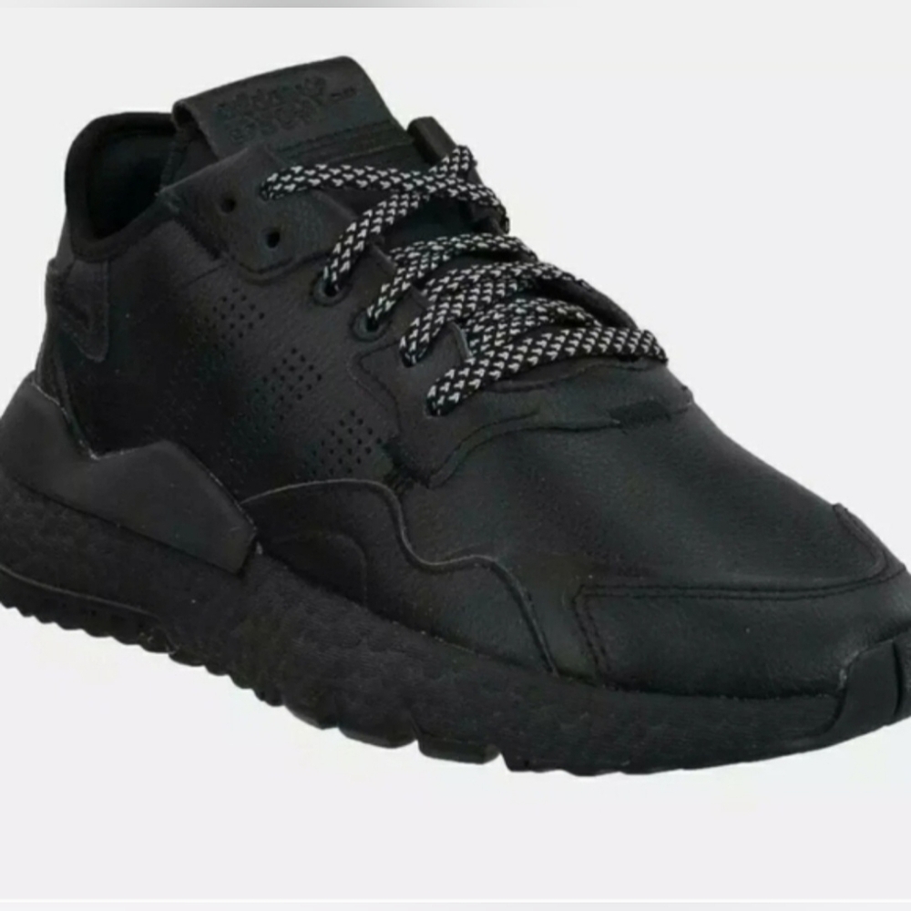 Adidas Nite Jogger Casual All Black Sneakers Size 6Y = Women's Size 7.5 (EG5837) - Picture 3 of 5